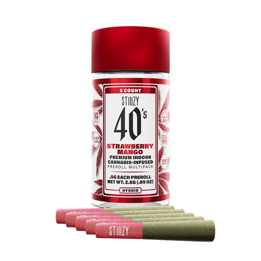 STIIIZY 40s Preroll Multi Pack — Strawberry Mango (5×0.5g)