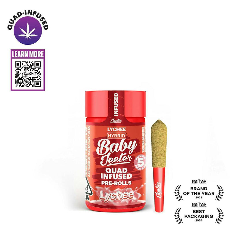 Baby Jeeter Quad-Infused 5-Pack — Lychee